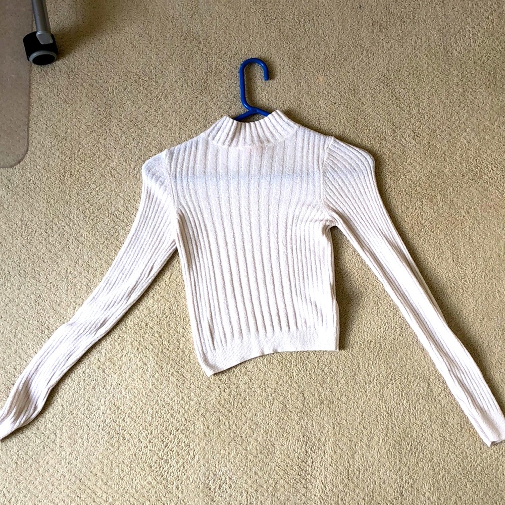 White Cropped Turtleneck
